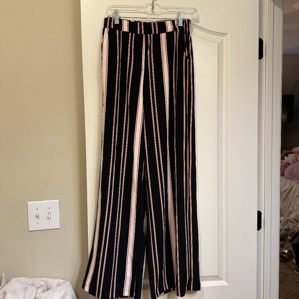 Black, White, and Red Striped Pants - Picture 2 of 3